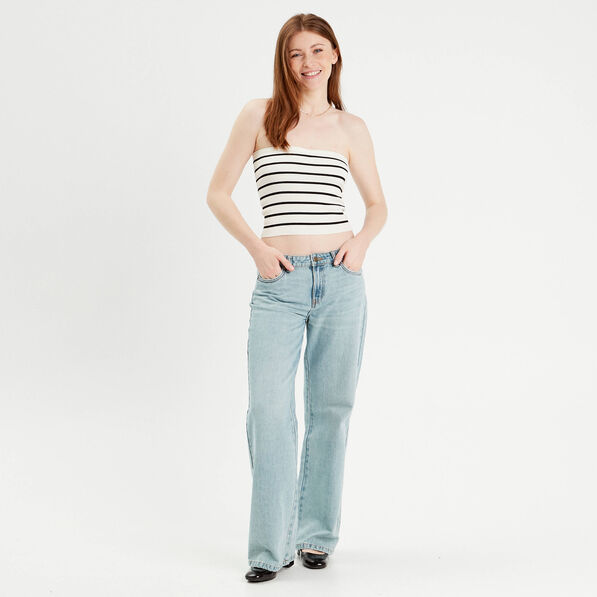 bandeau tricot cropped ecru femme Bandeau tricot cropped ecru femme