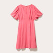 Robe trapèze manches courtes rose vif femme