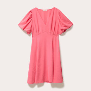 robe trapeze manches courtes rose vif femme Robe trapèze manches courtes rose vif femme