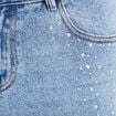 Jean wide leg taille basse strass denim triple stone femme