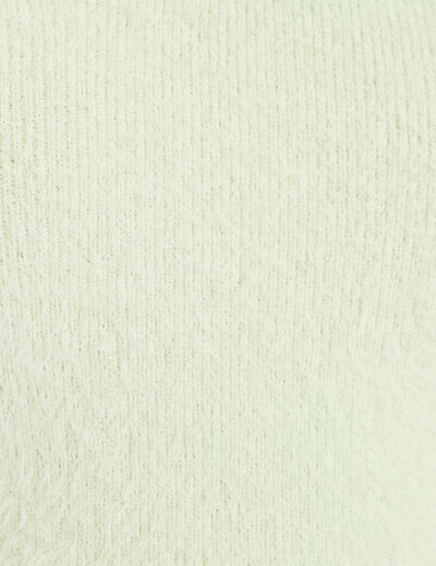 Pull ajust&eacute; col bardot manches longues vert pastel femme