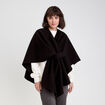 Poncho col V avec passant noir femme