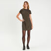 Robe évasée manches courtes noir femme