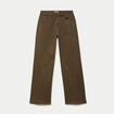 Jean bootcut en velours vert kaki femme