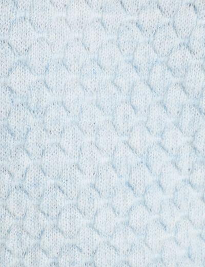 Pull col montant bleu pastel femme