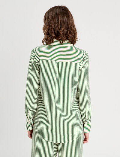 Chemise manches longues vert fluo femme