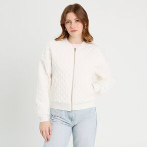 Veste matelassée zippée blanc femme
