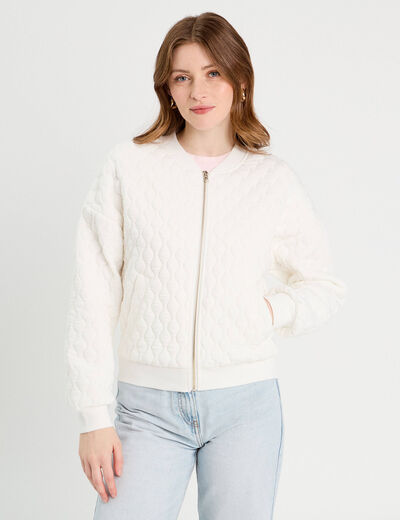 Veste matelassée zippée blanc femme