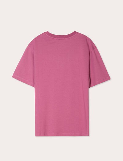 T-shirt oversize col rond prune femme