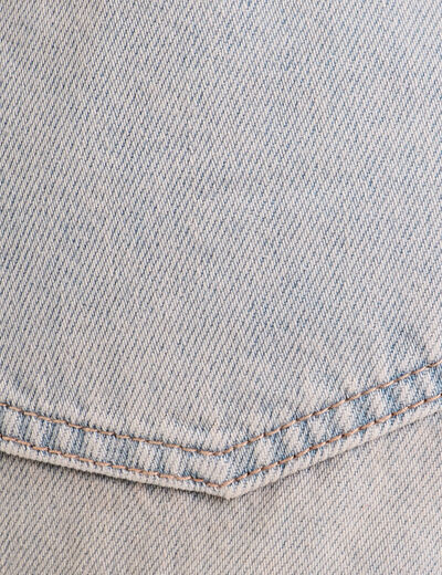 Short flare dentelle en jean denim double stone femme