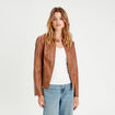 Veste droite zippée beige femme