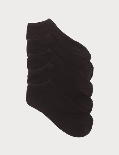 Lot de 5 paires chaussettes unies noir femme