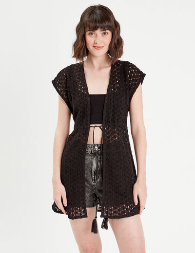 Paréo à nouer sur la taille noir femme