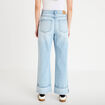 Jeans droit &agrave; revers denim triple stone femme