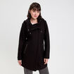 Manteau cintr&eacute; asym&eacute;trique noir femme