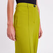 Pantalon city jambes larges vert kaki femme
