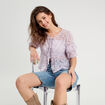 Blouse dentelle nouée parme femme