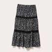 Jupe longue évasée noir femme