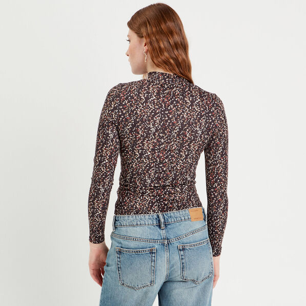 t shirt manches longues noir femme T-shirt manches longues noir femme