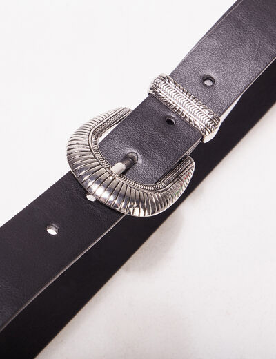 Ceinture avec boucle western noir femme
