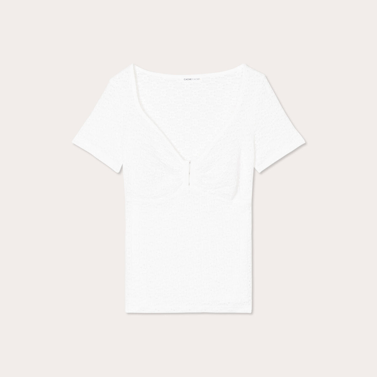 T-shirt manches courtes ecru femme