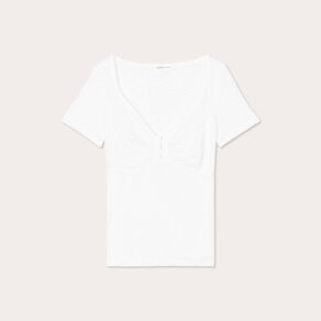 T-shirt manches courtes ecru femme