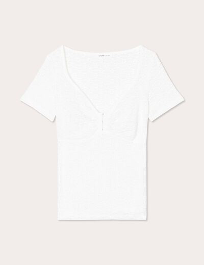 T-shirt manches courtes ecru femme
