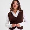 Gilet sans manches ajusté marron foncé femme