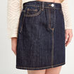 Jupe trapèze en jean denim brut femme