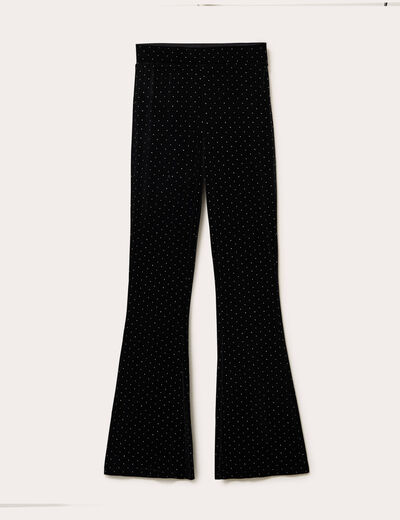 Pantalon bootcut en velours noir femme