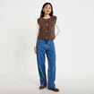 Gilet sans manches marron fonc&eacute; femme