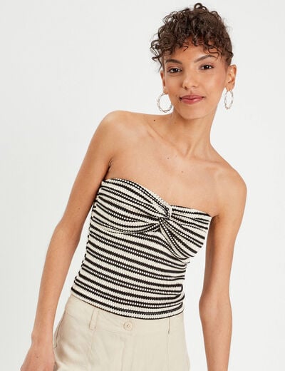 Bandeau cropped bustier blanc femme