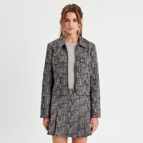 veste courte zippee noir femme Veste courte zippée noir femme