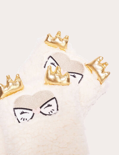 Chaussettes d'intérieur ecru femme