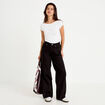 Jean wide leg taille haute denim noir femme