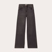 Jeans wide leg taille haute denim noir femme