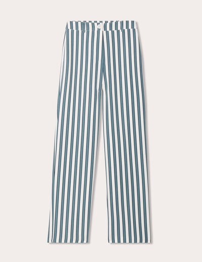 Pantalon large tailleur blanc femme
