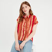 Chemise manches courtes rouge femme