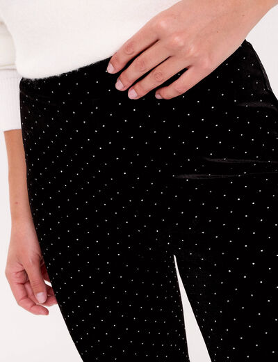 Pantalon bootcut en velours noir femme