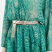 Ceinture perforée métallisée couleur or femme