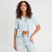 Ensemble gilet et bustier bleu clair femme