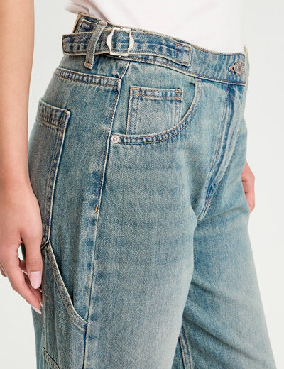 Jeans large avec pattes denim dirty femme