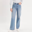 Jeans wide leg taille haute denim double stone femme