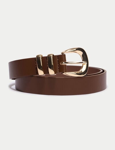 Ceinture fine marron fonc&eacute; femme