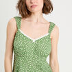 Robe longue évasée vert kaki femme