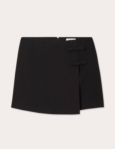 Jupe-short droite noir femme