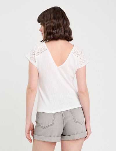 T-shirt manches courtes blanc femme