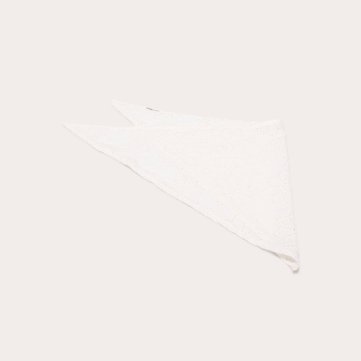 Foulard triangle broderie blanc femme