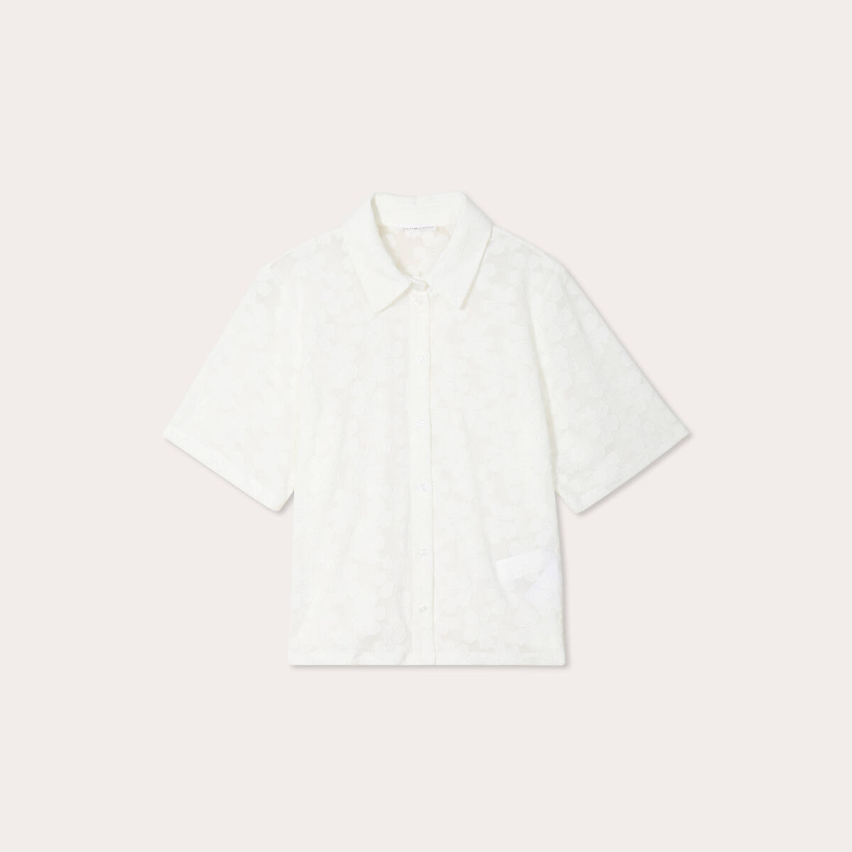 Chemise manches courtes ecru femme