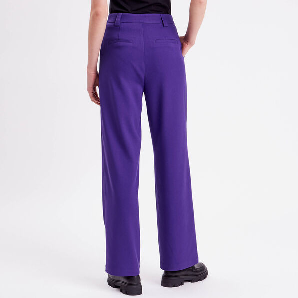 pantalon droit large violet femme Pantalon droit large violet femme